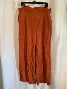 SoundStyle Women's Wide-Leg Linen Relaxed Casual Pants XL
